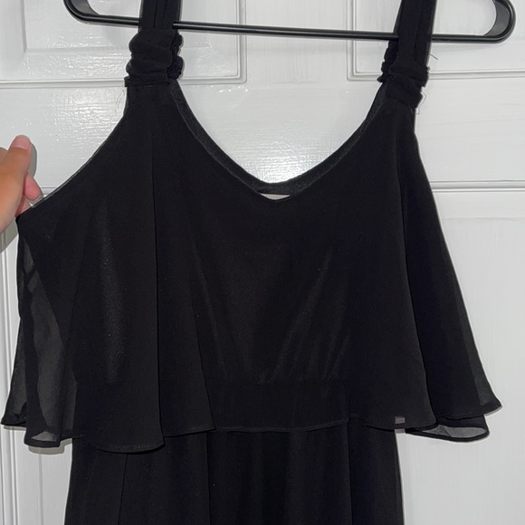 Womens black beach high/low dress/sundress size large with polyester lining. - Picture 2 of 7